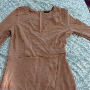 Beige Top Shop Midi Dress